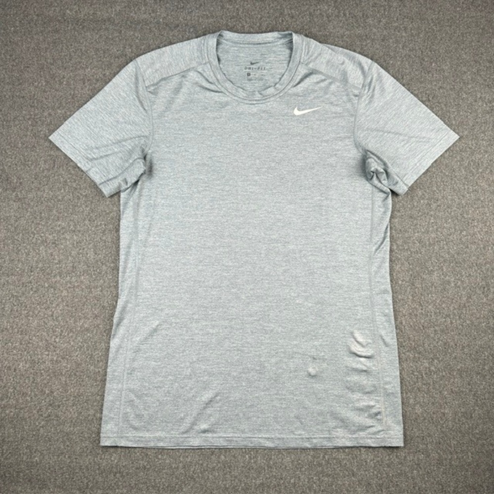 Nike Dri-FIT Mens Training Shirt Grey Heather Short Sleeve 896745-065 Size M